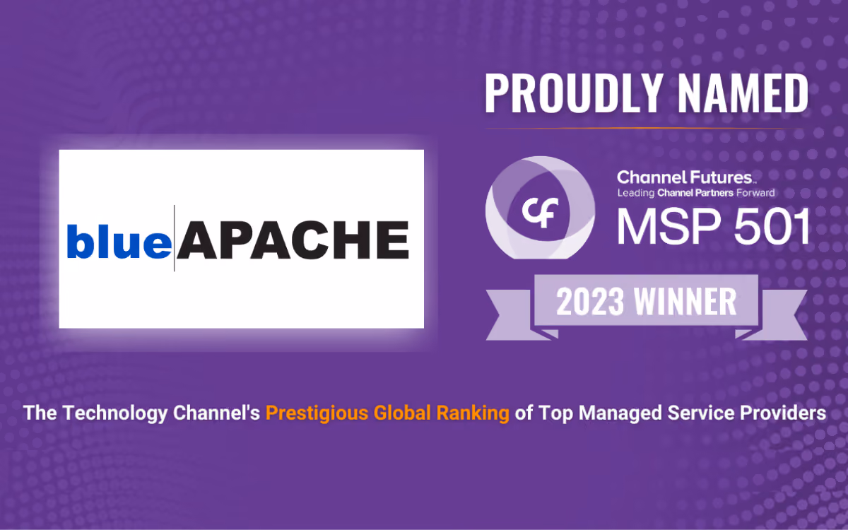 blueAPACHE Ranked 322 on Channel Futures 2023 MSP 501—Tech Industry’s Most Prestigious List of Managed Service Providers Worldwide
