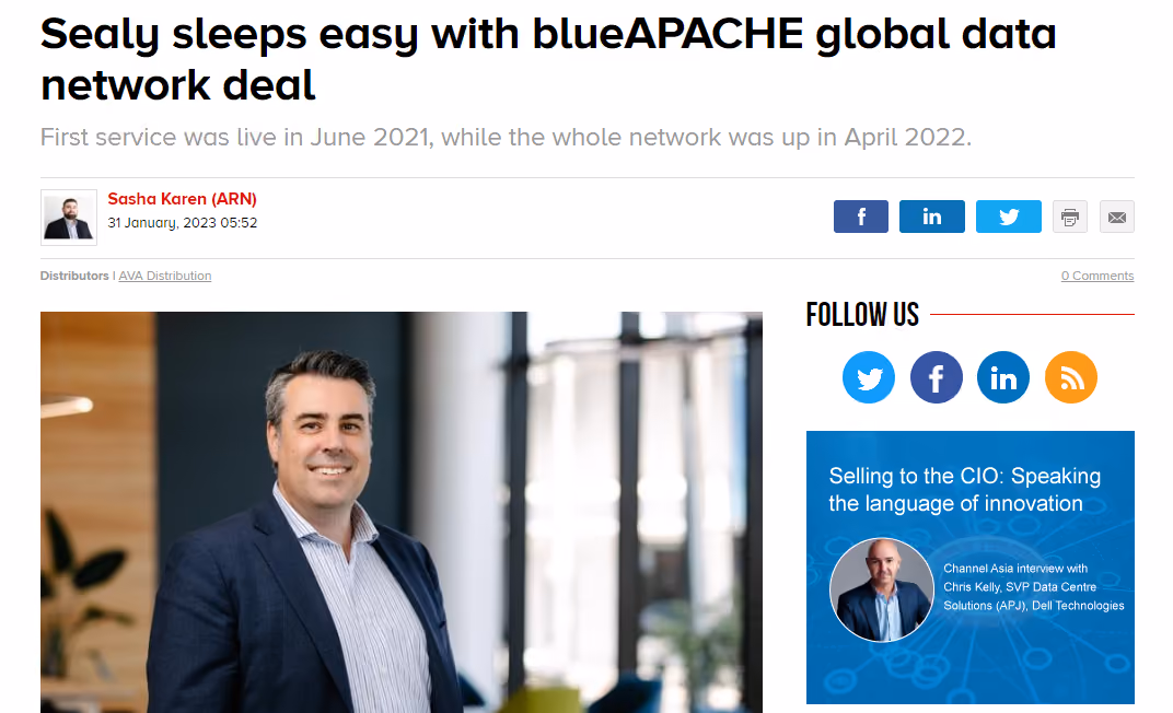 ARN: Sealy sleeps easy with blueAPACHE global data network deal