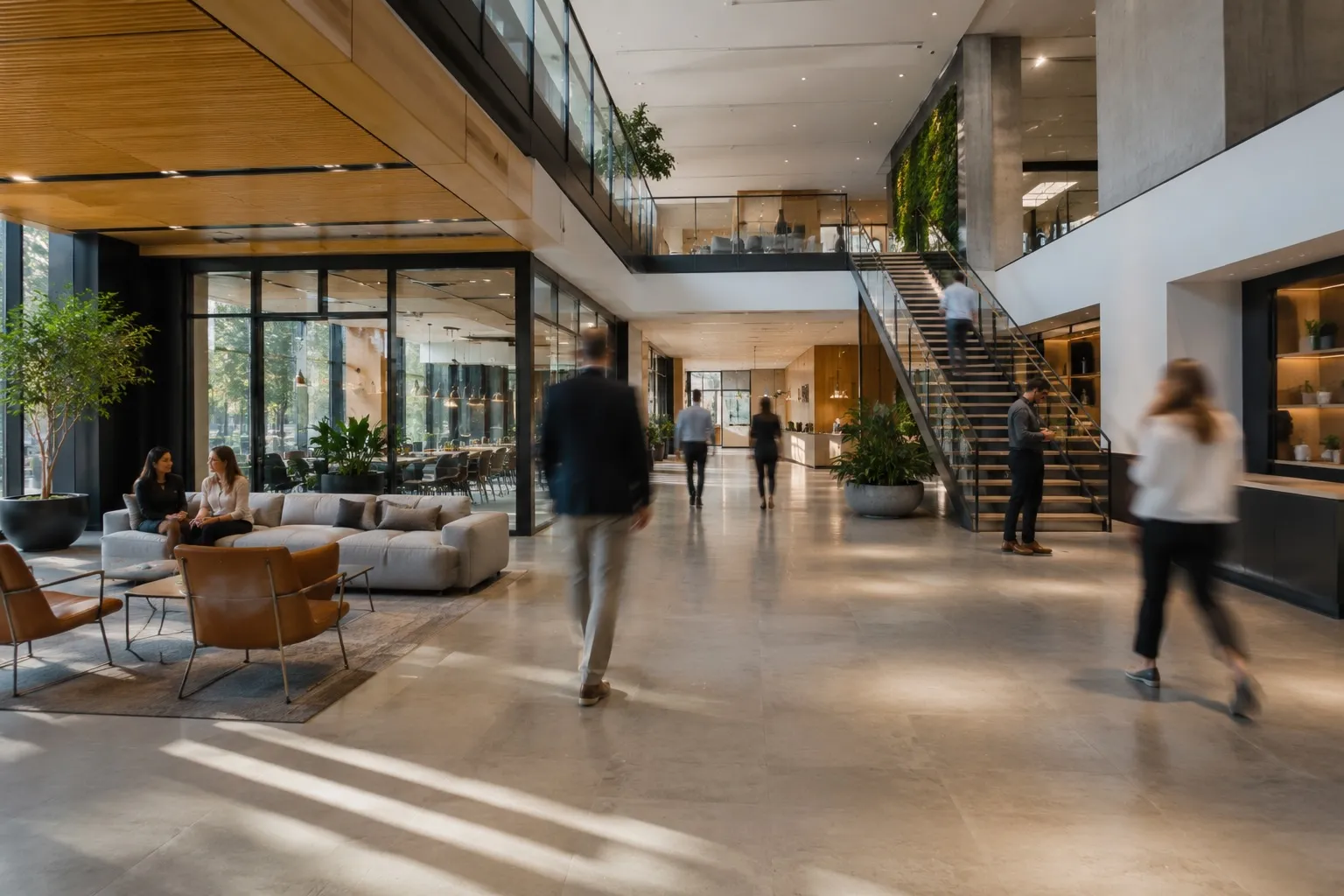 Modern real estate agency office reception