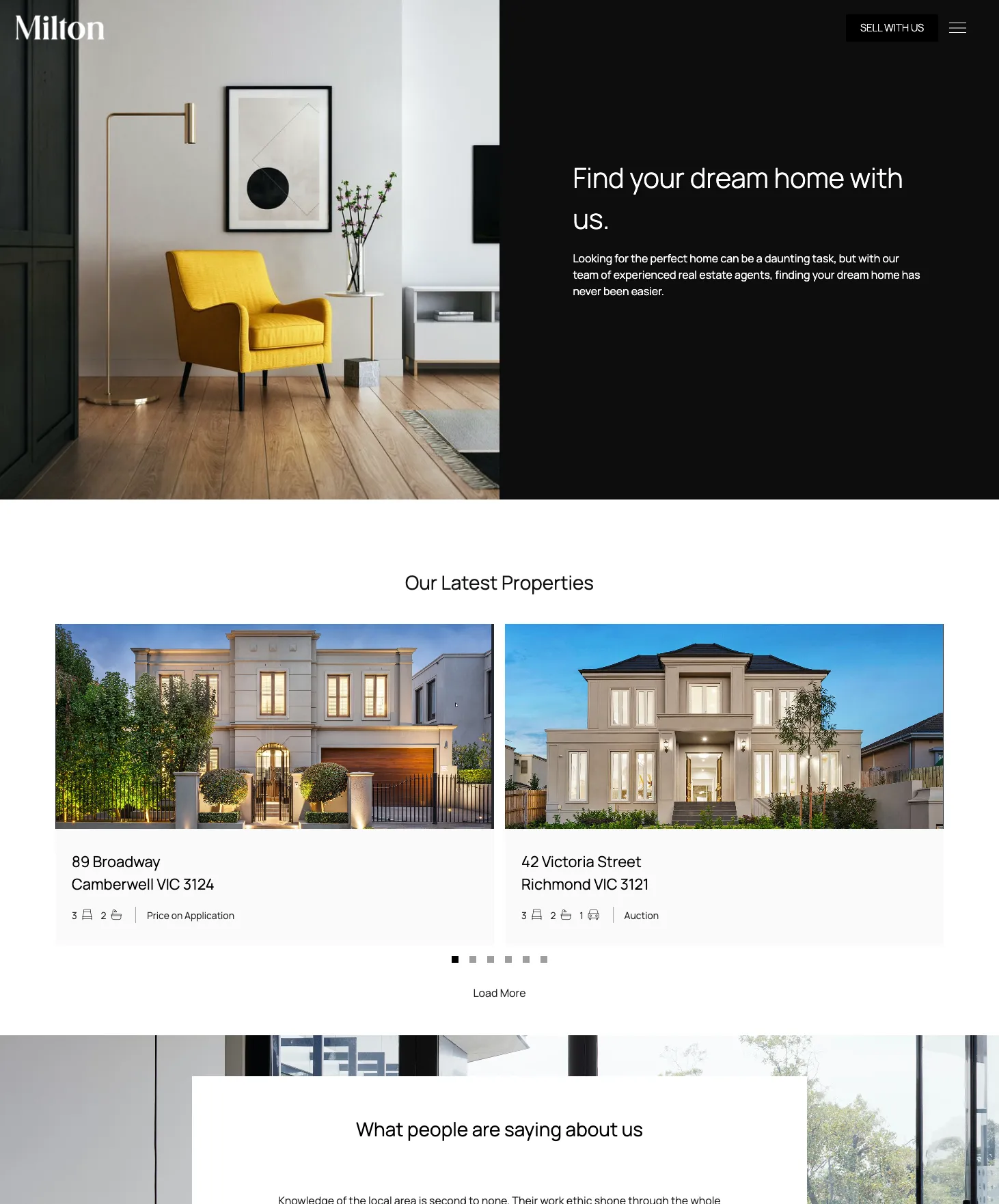 Milton real estate website theme preview