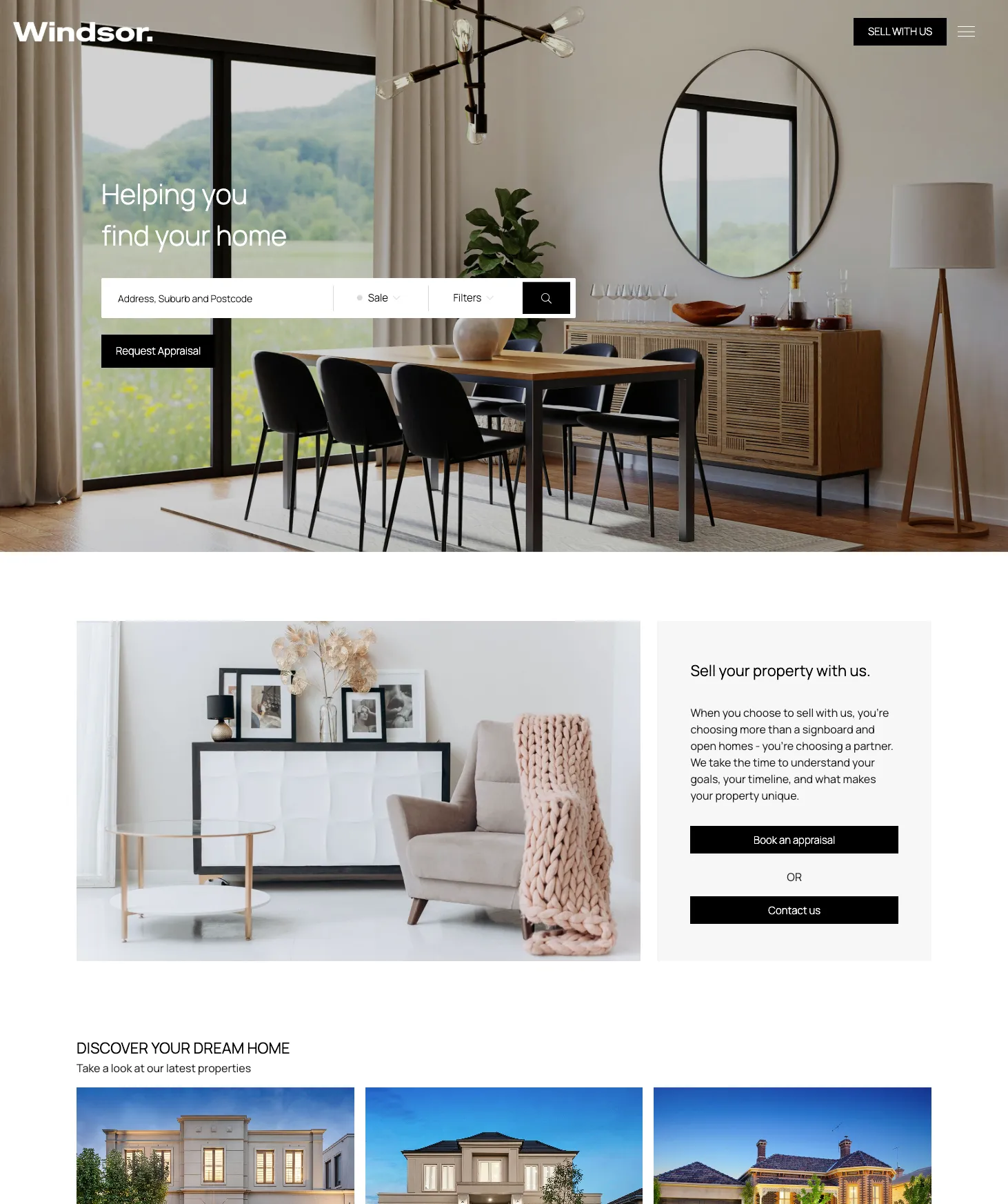 Windsor real estate website theme preview