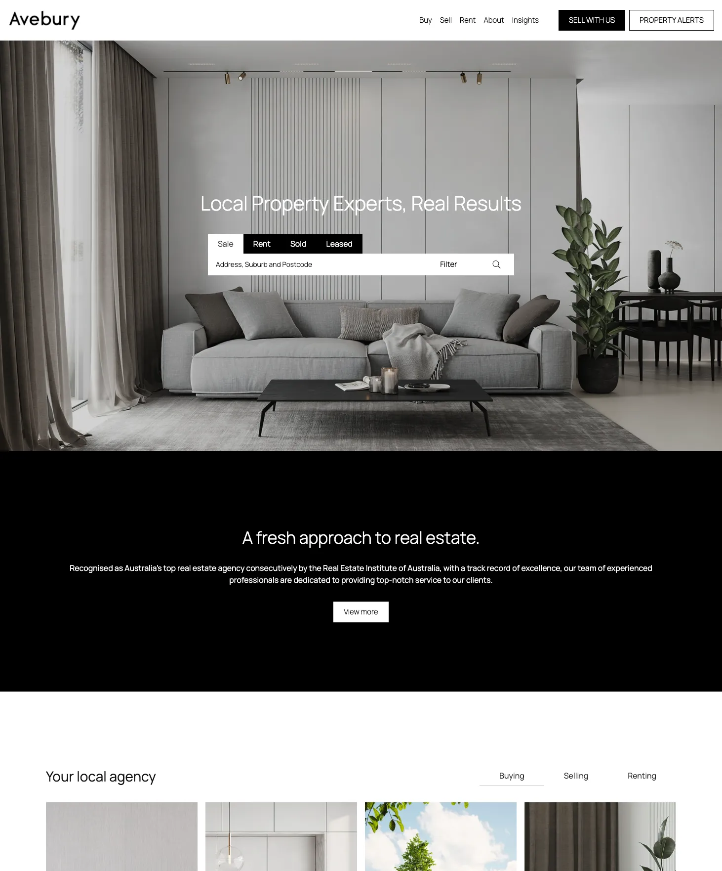 Avebury real estate website theme preview