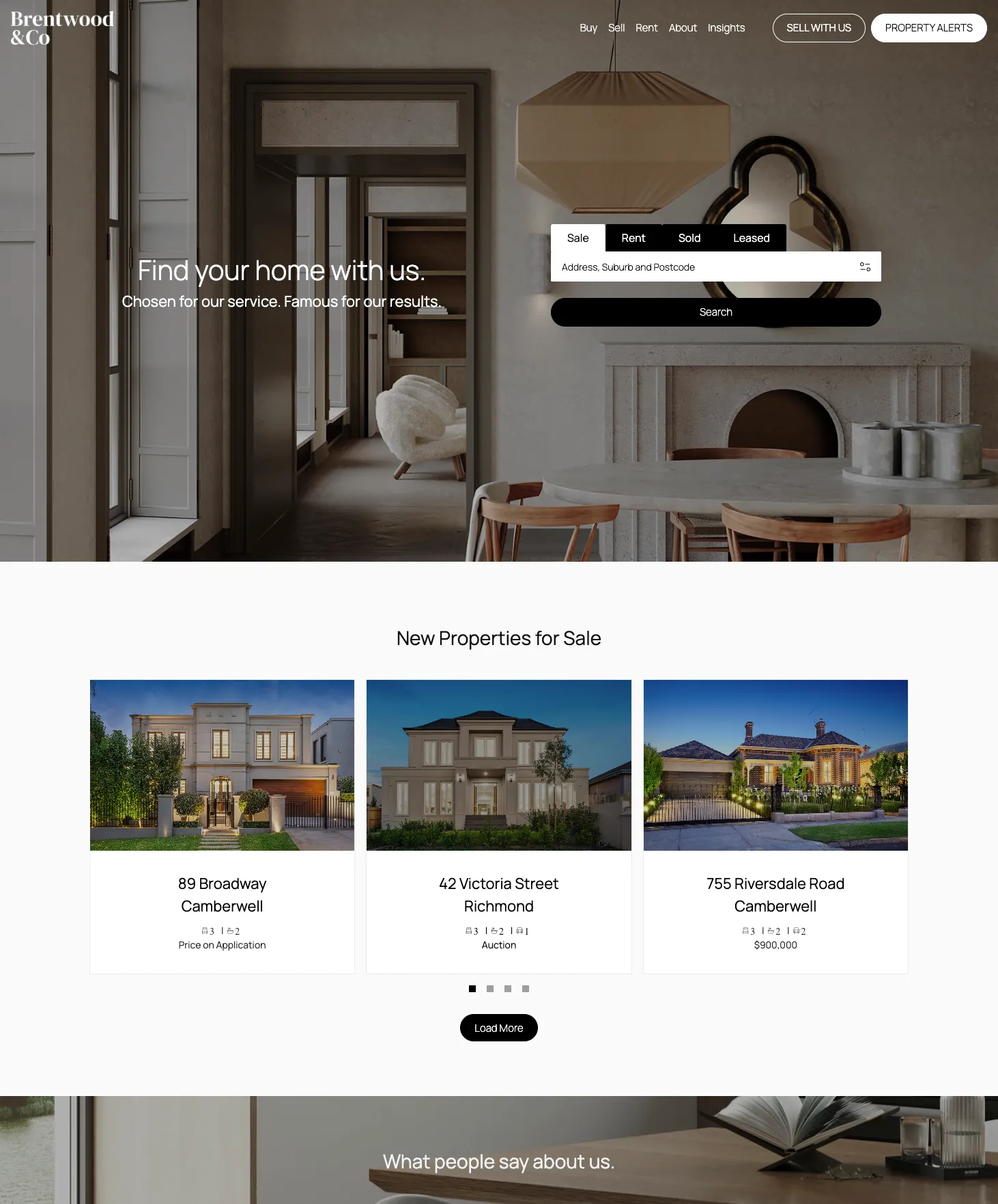 Brentwood real estate website theme preview