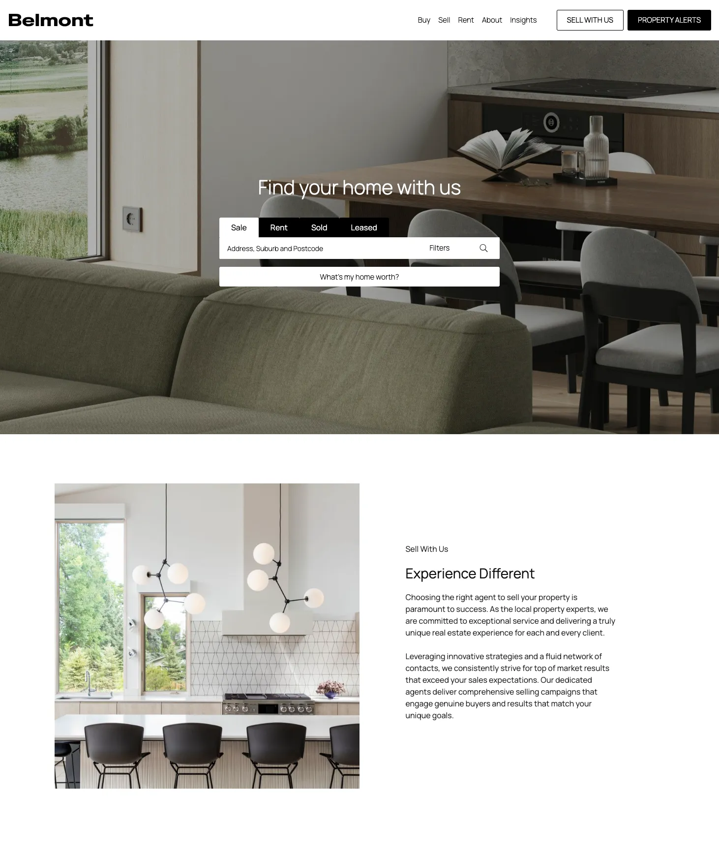 Belmont real estate website theme preview