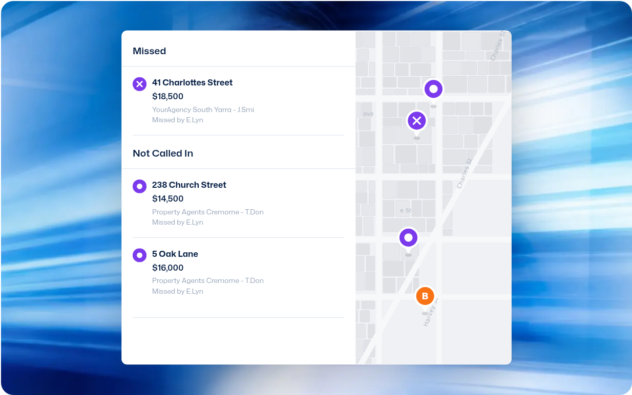 Missed deals and competitor activity view in Prospect Live