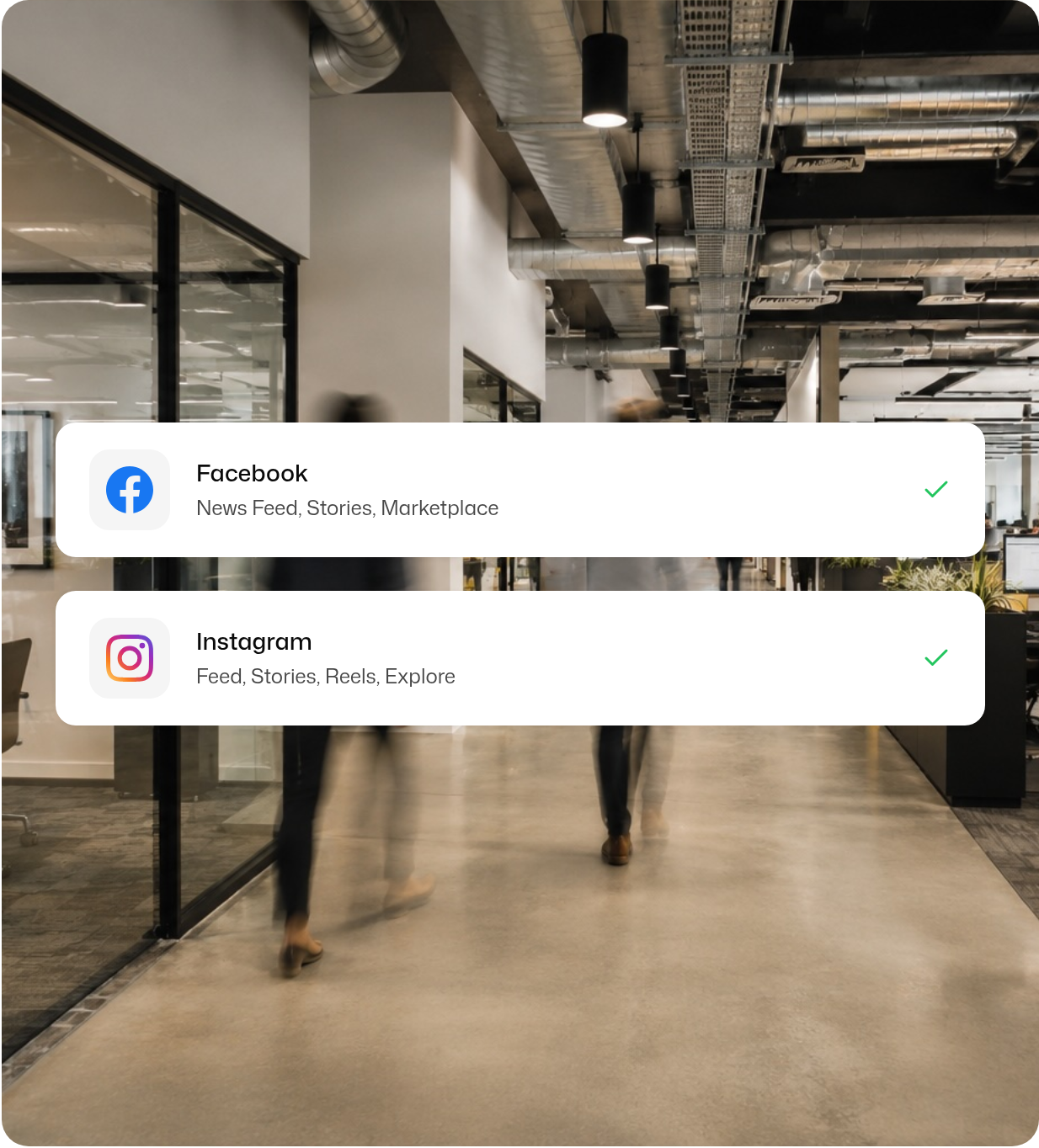 Facebook and Instagram ad placement options