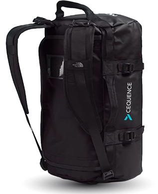 Cequence-branded The North Face duffle