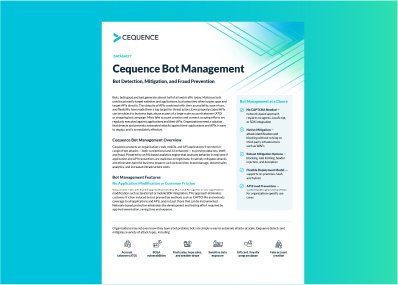 Cequence Bot Management data sheet cover