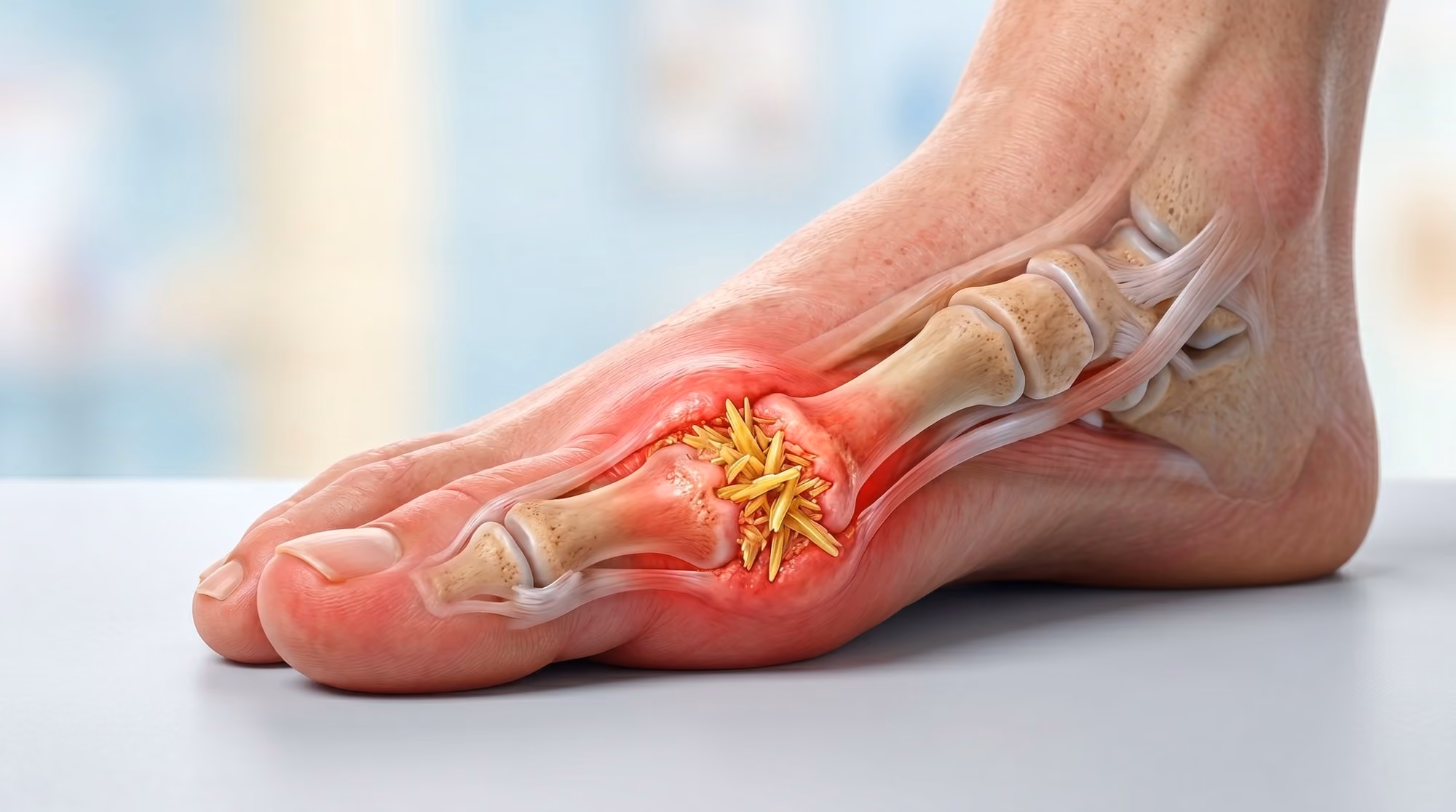 Gout in the big toe joint
