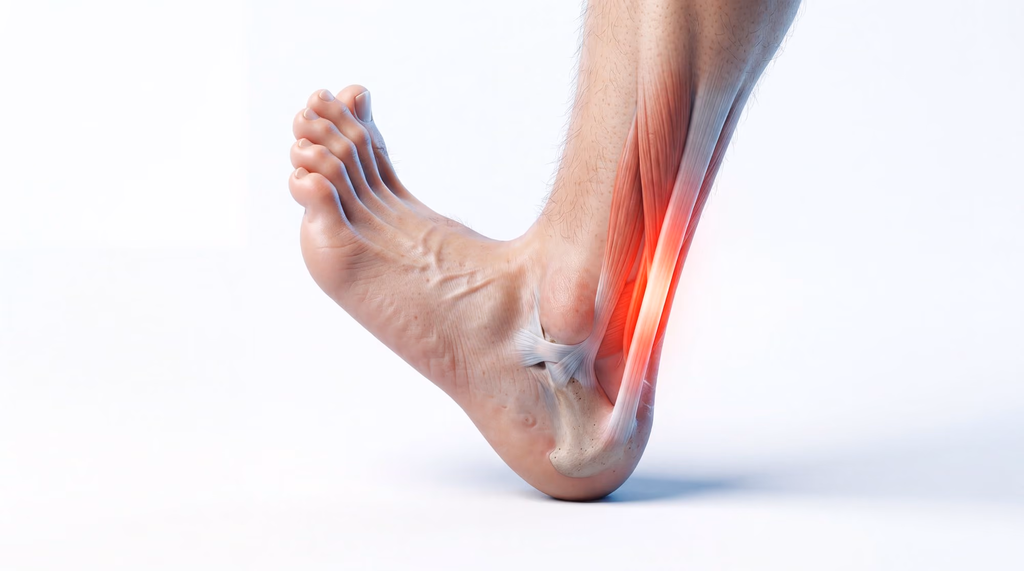 Achilles tendinitis causing pain at the back of the heel