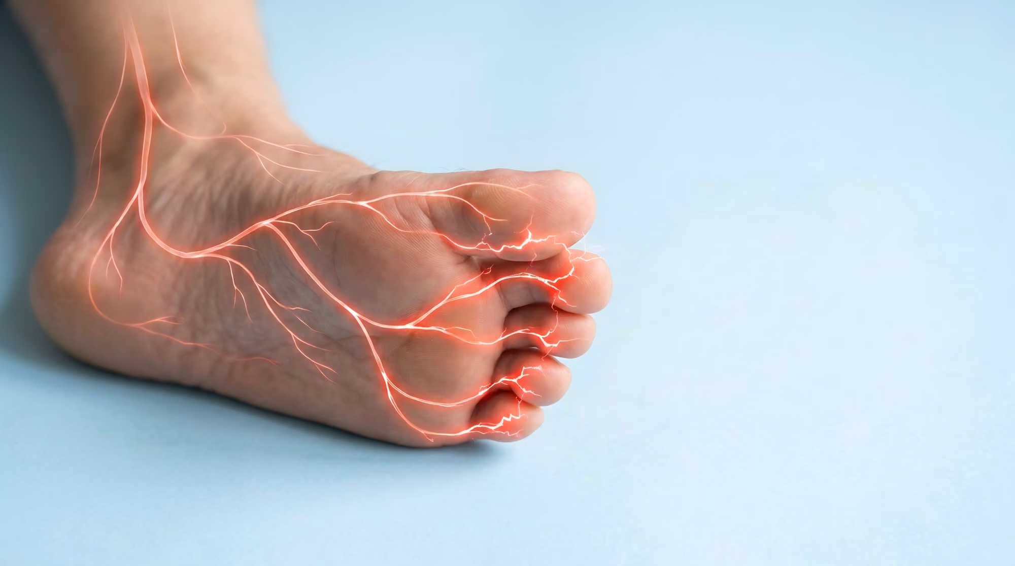 Peripheral neuropathy causing numbness and tingling in the feet