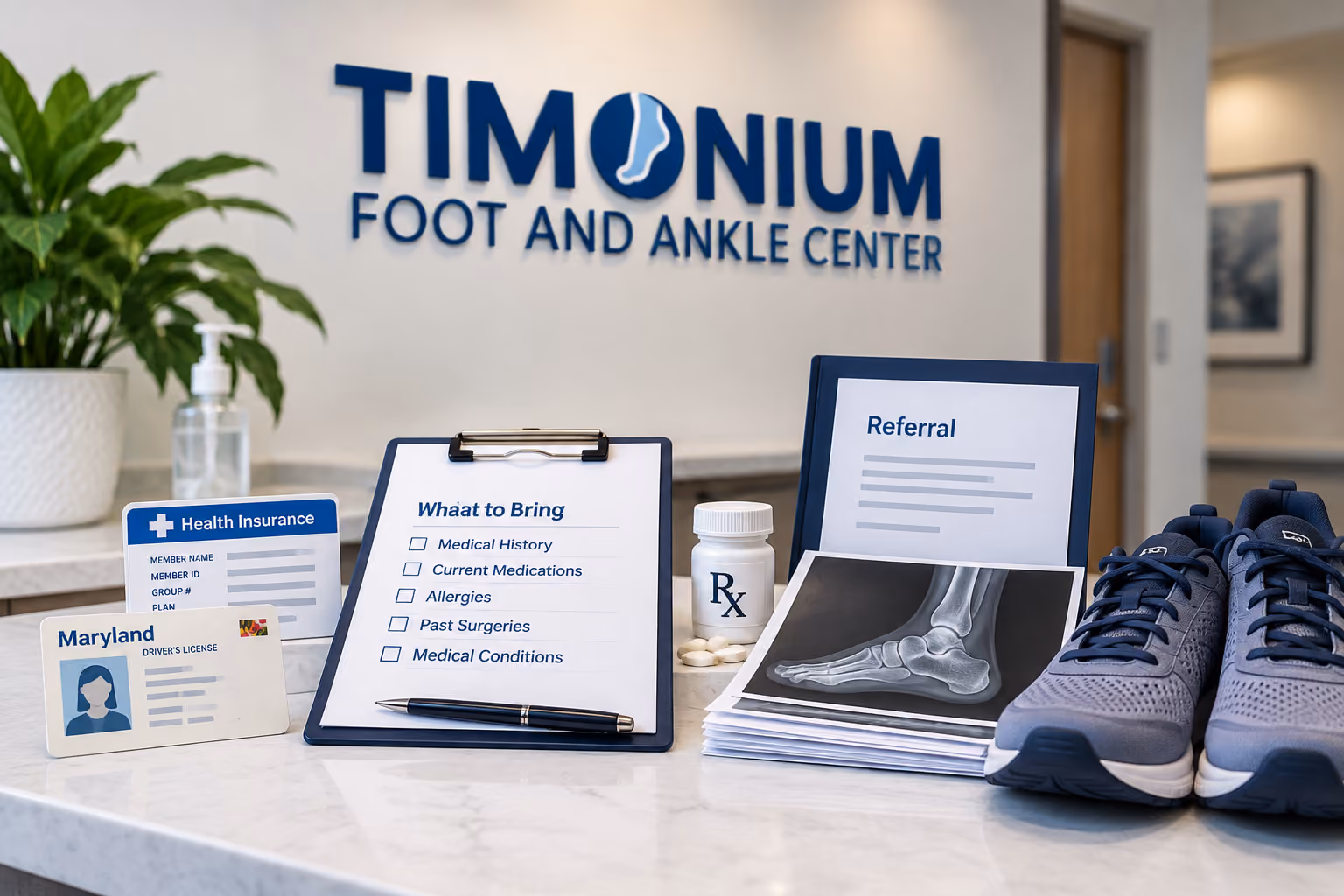 What to bring to your first podiatry appointment