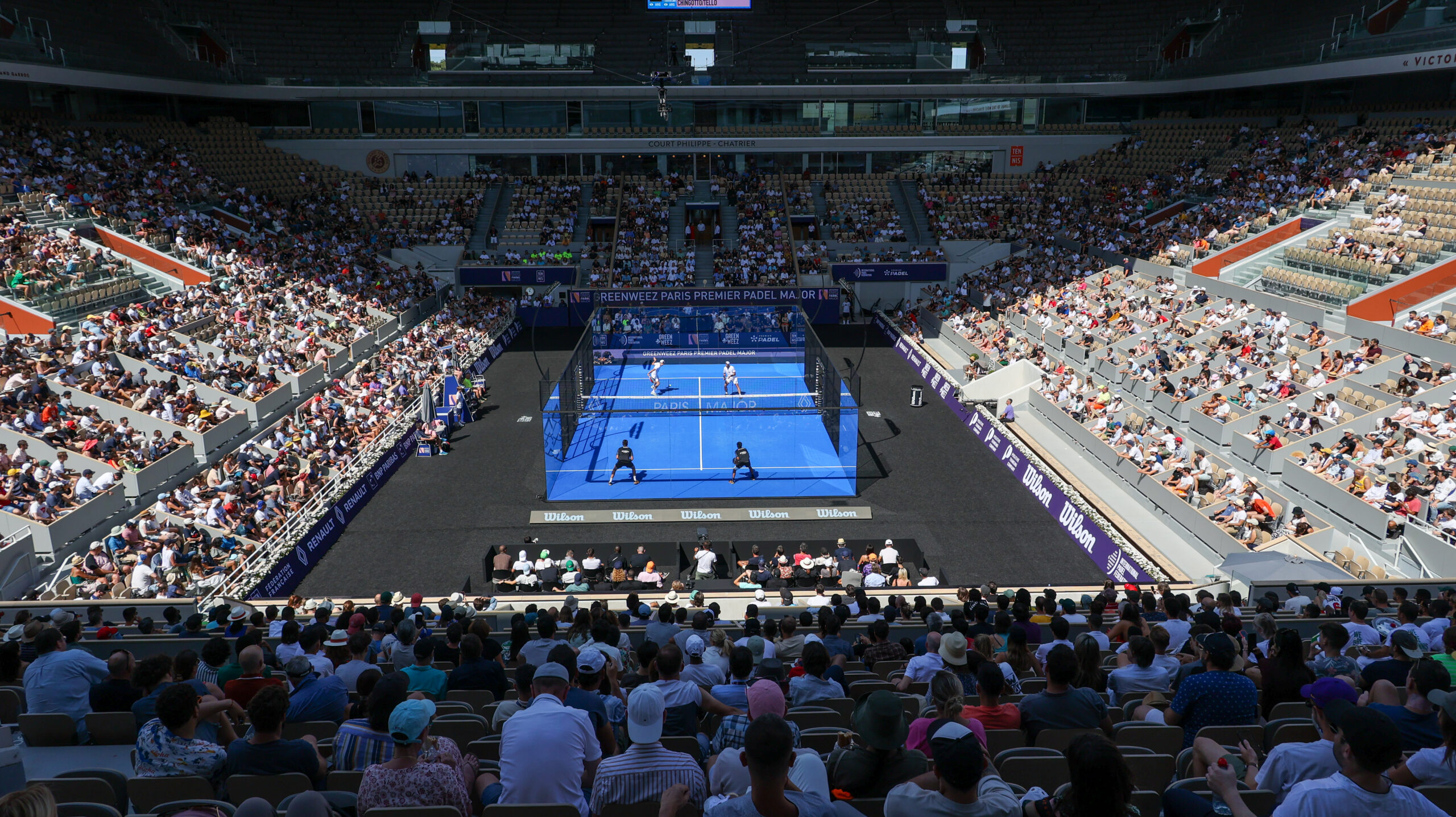 Padel court and players