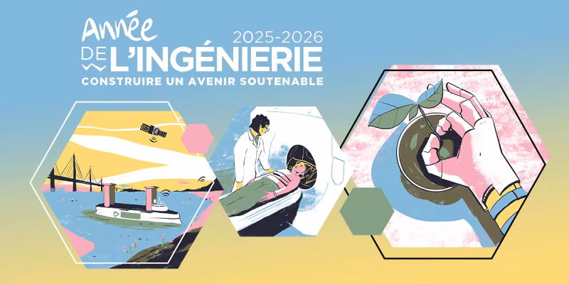 Visuel de l'Année de l'ingénierie 2025-2026 : construire un avenir soutenable