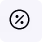 Icon of a percentage symbol inside a circle with a diagonal slash through it.