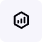 Icon of a sales chart inside a hexagon, representing sales performance or analytics.