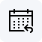 Icon of a calendar with a highlighted date and a magnifying glass over it, symbolizing schedule search or date search.