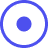 Two concentric dark blue circles on a white background with a solid smaller dark blue circle in the center.