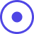 Two concentric dark blue circles on a white background with a solid smaller dark blue circle in the center.