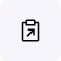 Icon showing a blank document with a folded corner and an arrow pointing diagonally upward, representing file upload or export.