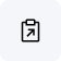 Icon showing a blank document with a folded corner and an arrow pointing diagonally upward, representing file upload or export.