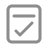 Outlined icon of a checkmark inside a rounded square box.