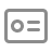 Icon of a contact card with a profile silhouette on the left and three horizontal lines representing text on the right.