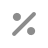 Percentage symbol (%) in black on a white background.