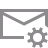 Icon of an envelope with a gear symbol on the lower right, representing email settings or options.
