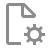Icon of a document with a gear symbol, representing document configuration settings.