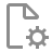 Icon of a document with a gear symbol, representing document configuration settings.