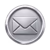 Silberner Knopf mit einem Briefumschlag-Symbol, das E-Mail oder Kontakt darstellt.