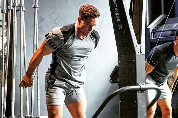 a man working out on a machine