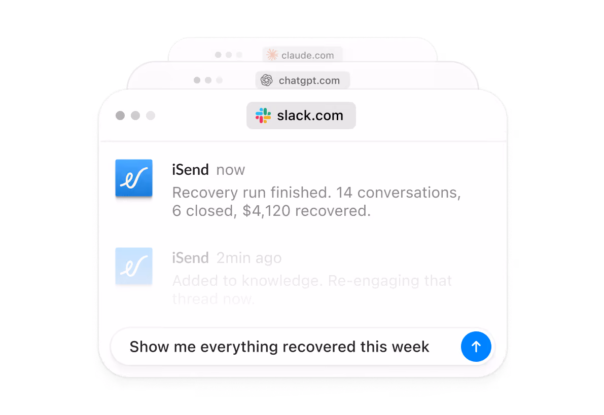 Run iSend From Slack or Your AI Chat