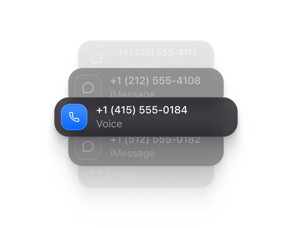Get dedicated phone lines for iMessage, SMS, and calling.