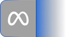 Meta logo represented as a white infinity symbol on a black rounded square background.