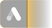 Google Ads logo with white and gray stylized A on black and gold background.