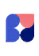 A blue and pink square with a black background.
