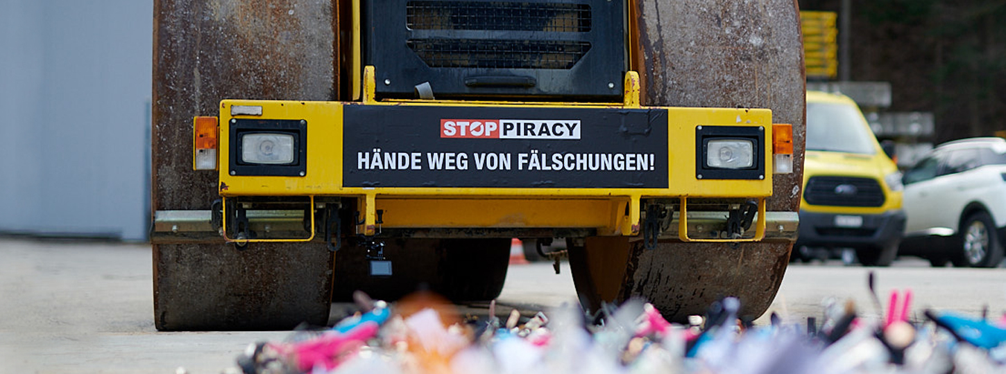 Kampagnensujet der Stop-Piracy-Kampagne gegen Produktfälschungen