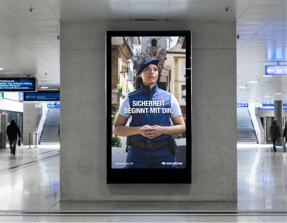 Securitas Mitarbeitende in der neuen Einsatzuniform, Sujet der Bildwelt