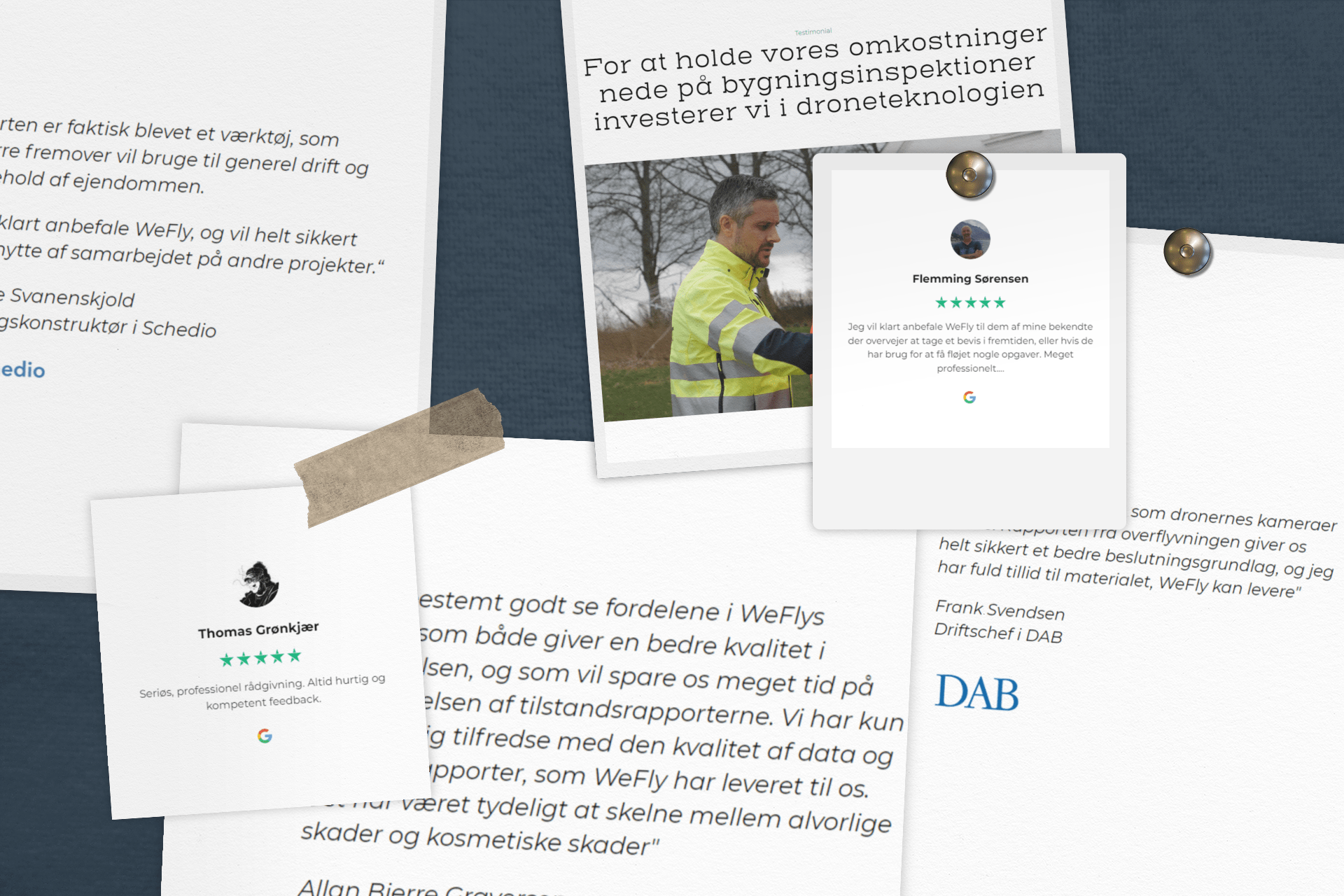 Inspektionsrapport vist på computer, tablet og telefon