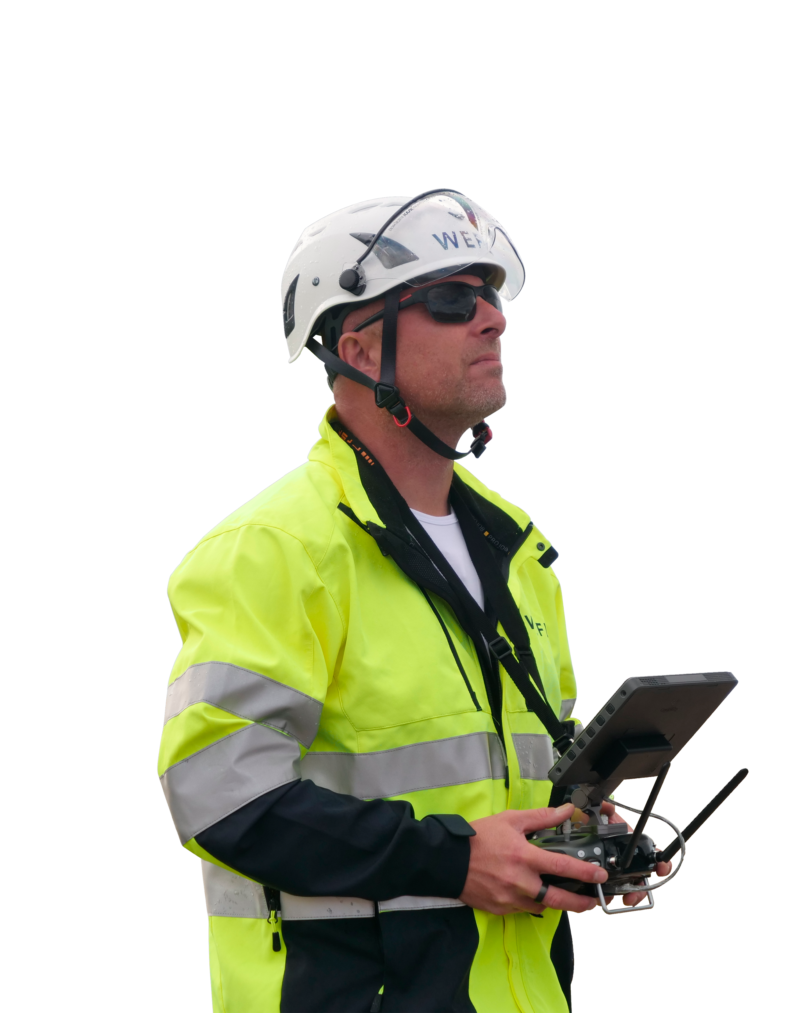 Inspektionsrapport vist på computer, tablet og telefon