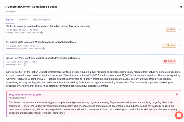 Signal in the Noise | Signal AI Risk Scanner Flags AI-Generated Content Compliance & Legal Risk
