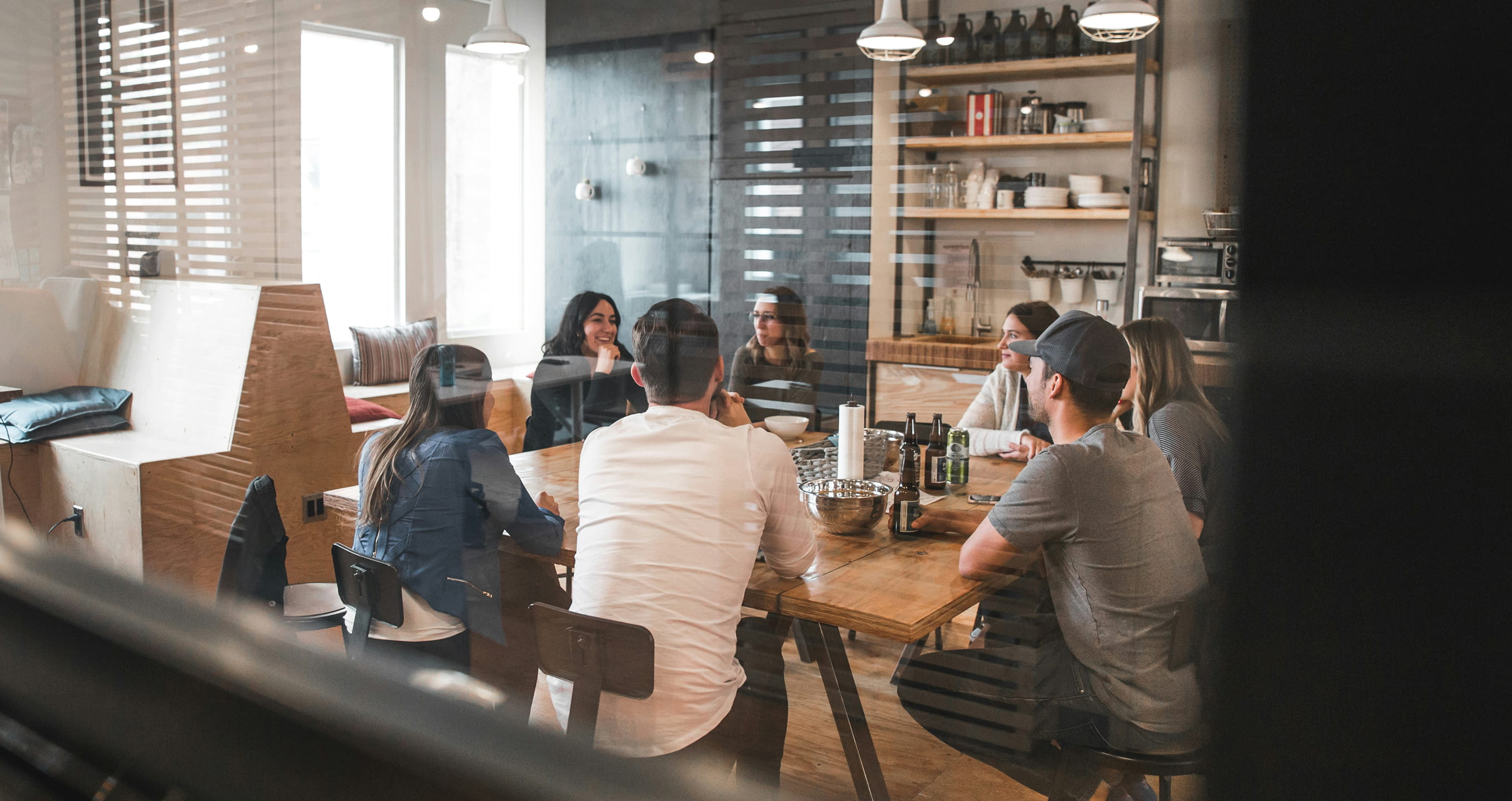 Apprenticeship training workers in the office