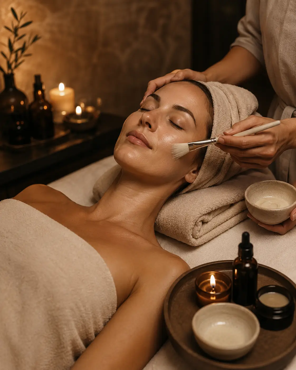 Specialist carrying out a Glowence salon treatment