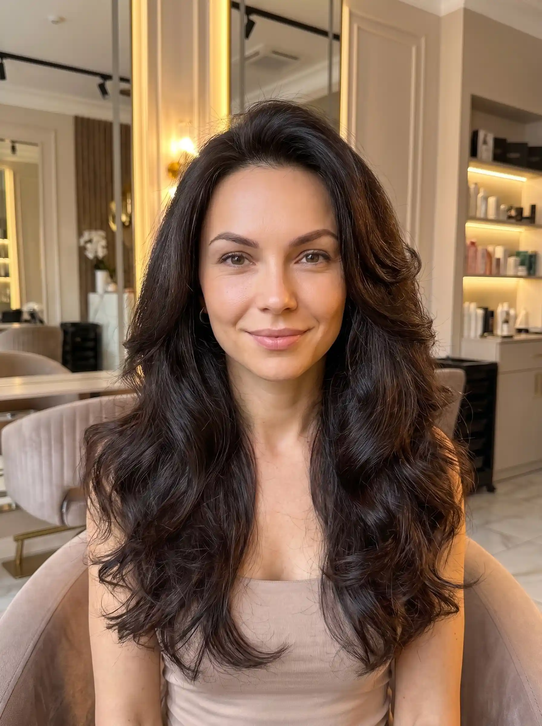 Glowence Academy student after a finished blow-dry