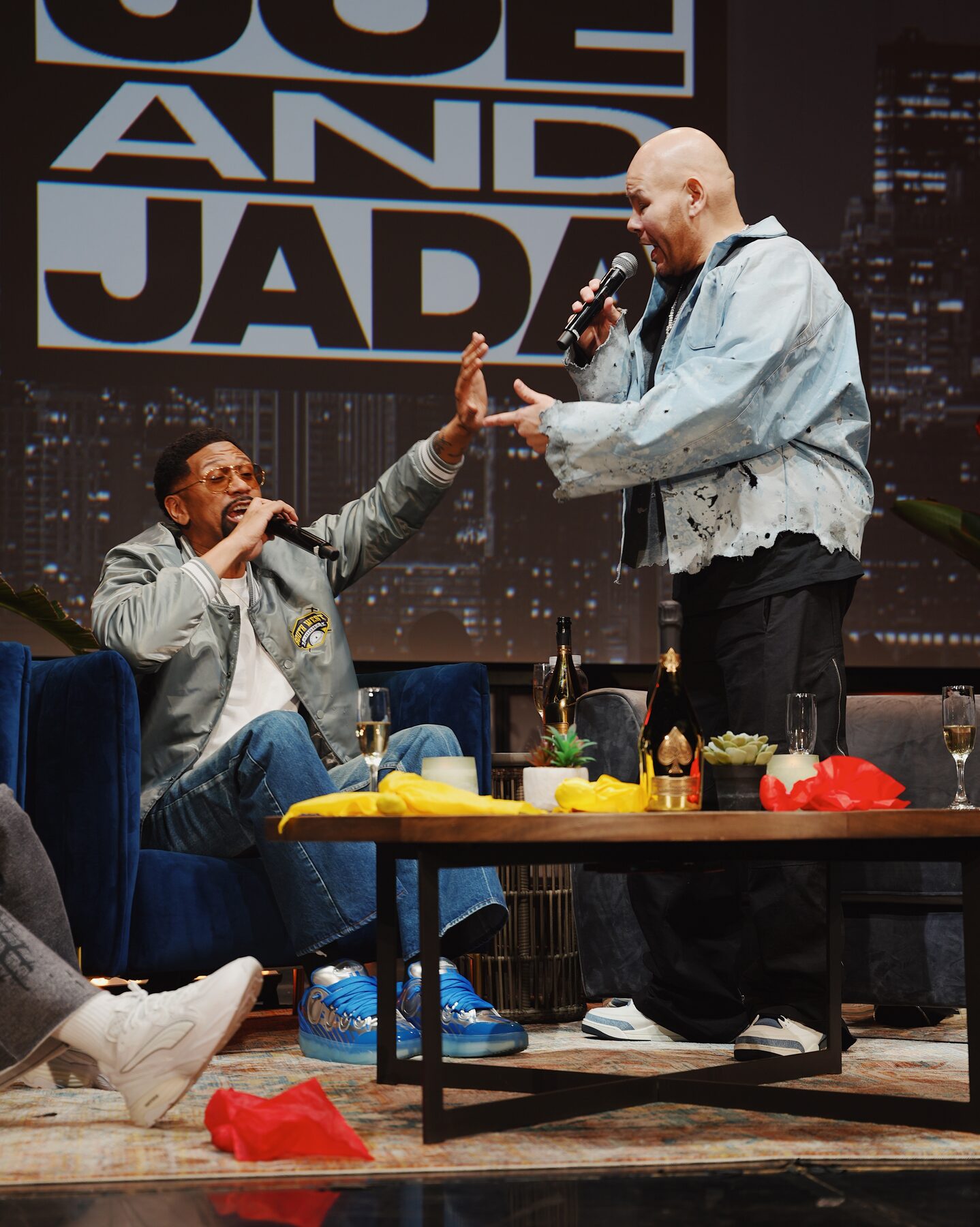 Hosts on stage during the show