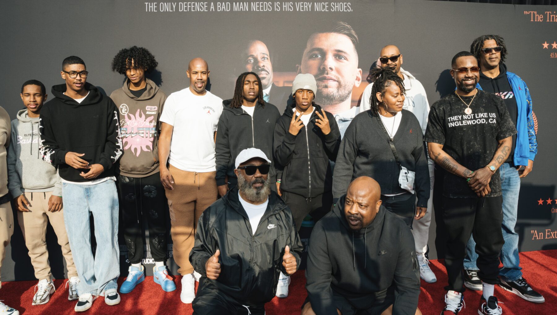 Inglewood high school players arriving at the premiere