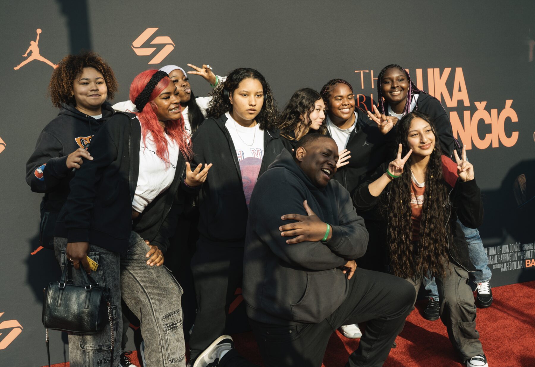 Girls basketball team on the carpet