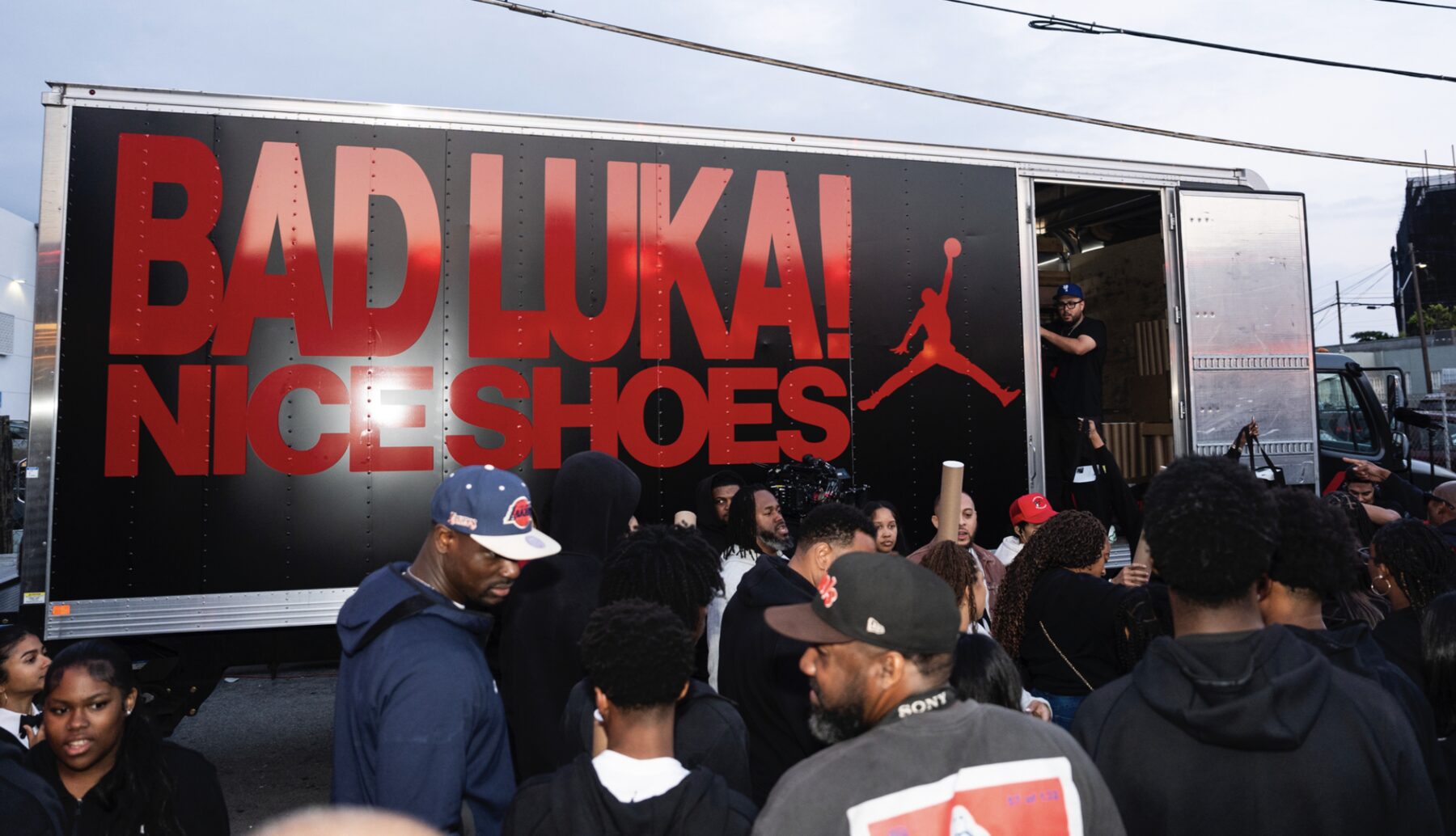 Bad Luka Nice Shoes truck parked on Market Street